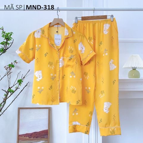 Pijama nữ Lụa Mango TNQD Satino - Rabbit Yellow