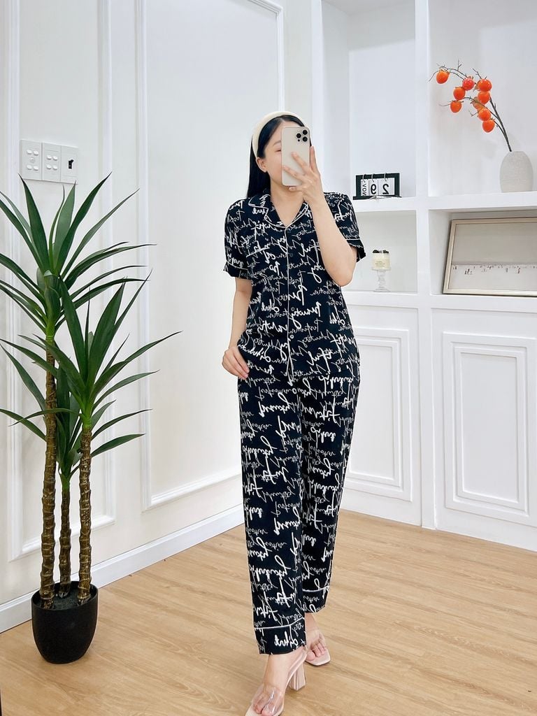 Pijama nữ Lụa Mango TNQD Satino - Amber Black