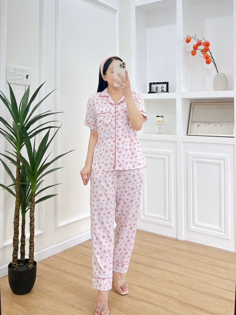 Pijama nữ Lụa Mango TNQD Satino - Helen Pink