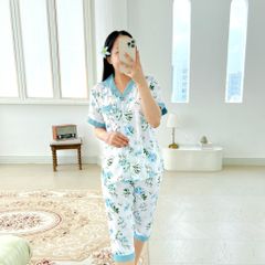 Pijama lụa mango mềm mại, không nhăn Satino TNQL - Averie Blue