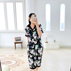 Pijama lụa mango mềm mại, không nhăn Satino TNQL - Kirin Black