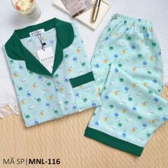 Đồ pijama nữ lụa mango TNQL Satino - Cherry Dark Green