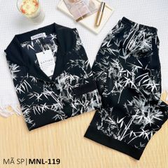 Đồ pijama nữ lụa mango TNQL Satino - Bamboo Black