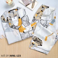 Đồ pijama nữ lụa mango TNQL Satino cổ nhọn - Bina Cream