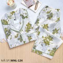 Đồ pijama nữ lụa mango TNQL Satino cổ nhọn - Moria Cream