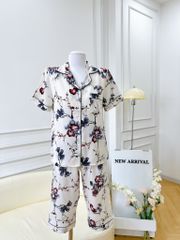 Pijama lụa mango mềm mại, không nhăn Satino TNQL cổ nhọn - Muse Gray