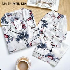 Pijama lụa mango mềm mại, không nhăn Satino TNQL cổ nhọn - Muse Gray