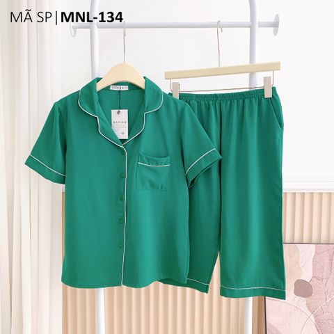 Đồ bộ mặc nhà, đồ ngủ, Pijama nữ Lụa TNQL Satino màu trơn - Dark Green