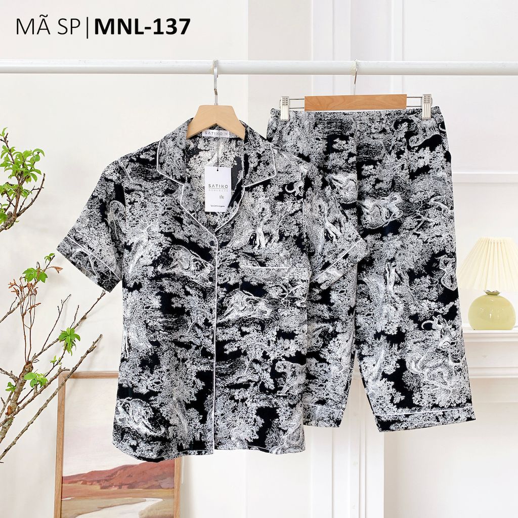 Pijama nữ Lụa Mango TNQL Satino - Toile Black