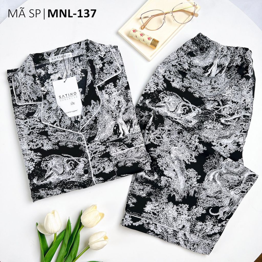 Pijama nữ Lụa Mango TNQL Satino - Toile Black