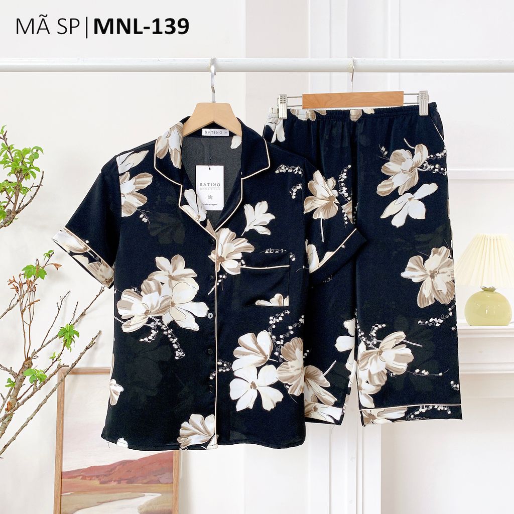Pijama nữ Lụa Mango TNQL Satino - Jasmine Black