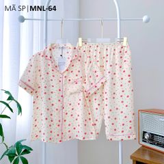 Pijama lụa mango mềm mại, không nhăn Satino TNQL - Polka Pink