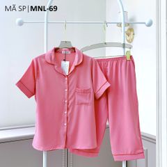Pijama lụa mango mềm mại, không nhăn Satino màu trơn TNQL - Pink Red