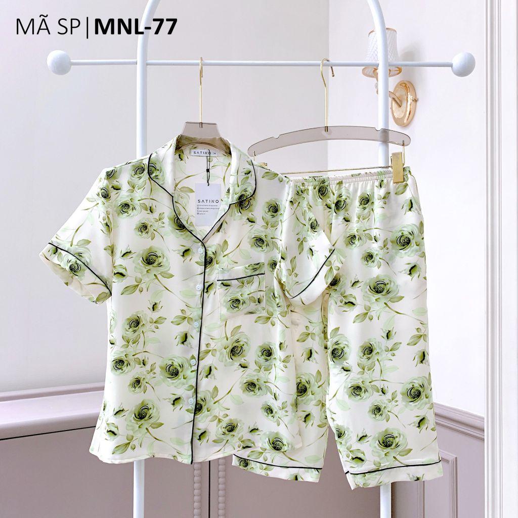Pijama lụa mango mềm mại, không nhăn Satino TNQL - Marina Olive