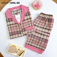 Pijama lụa mango mềm mại, không nhăn Satino TNQL - Caro Pink