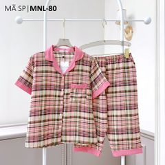 Pijama lụa mango mềm mại, không nhăn Satino TNQL - Caro Pink