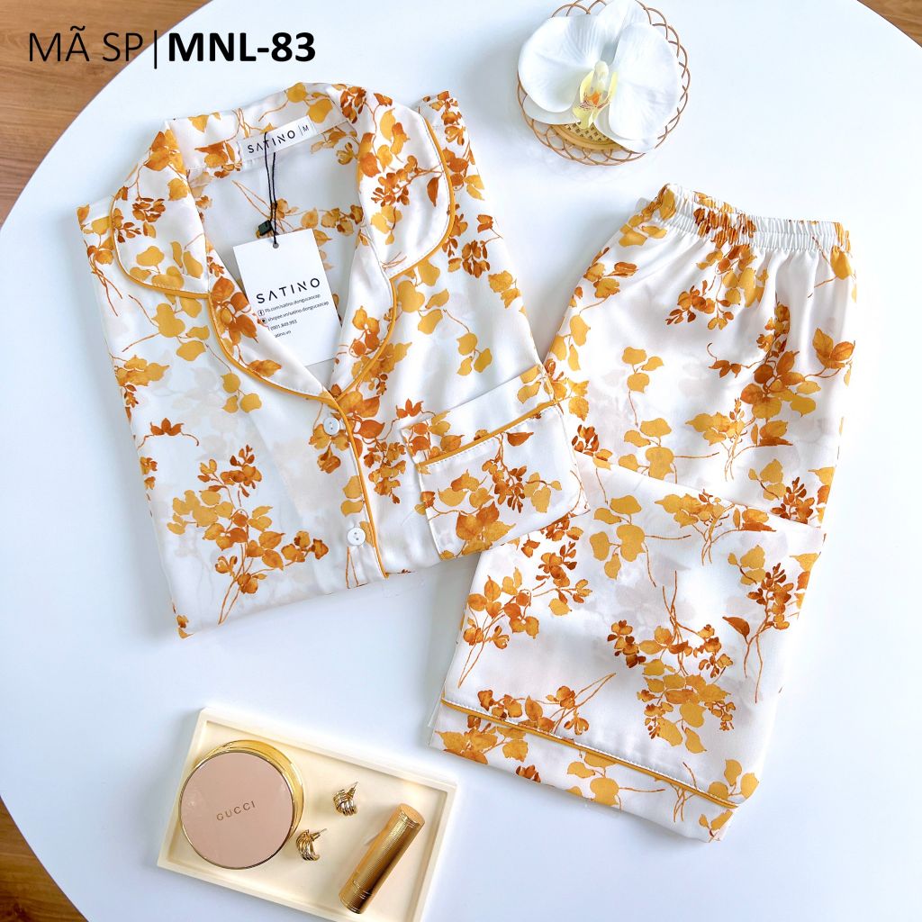 Pijama lụa mango mềm mại, không nhăn Satino TNQL - Flossy Yellow