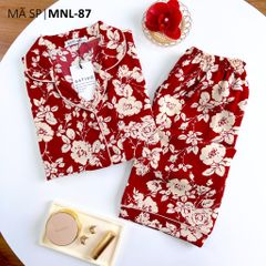 Pijama lụa mango mềm mại, không nhăn Satino TNQL - Giva Red
