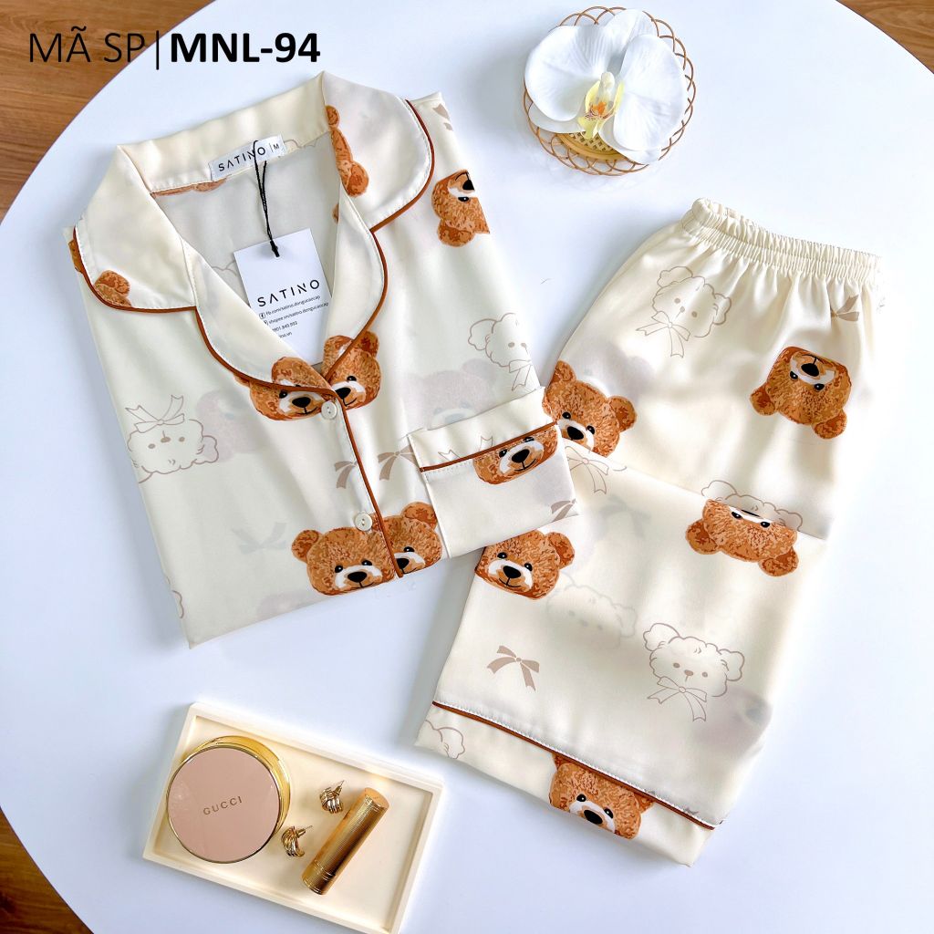 Pijama lụa mango mềm mại, không nhăn Satino TNQL - Beanie Cream