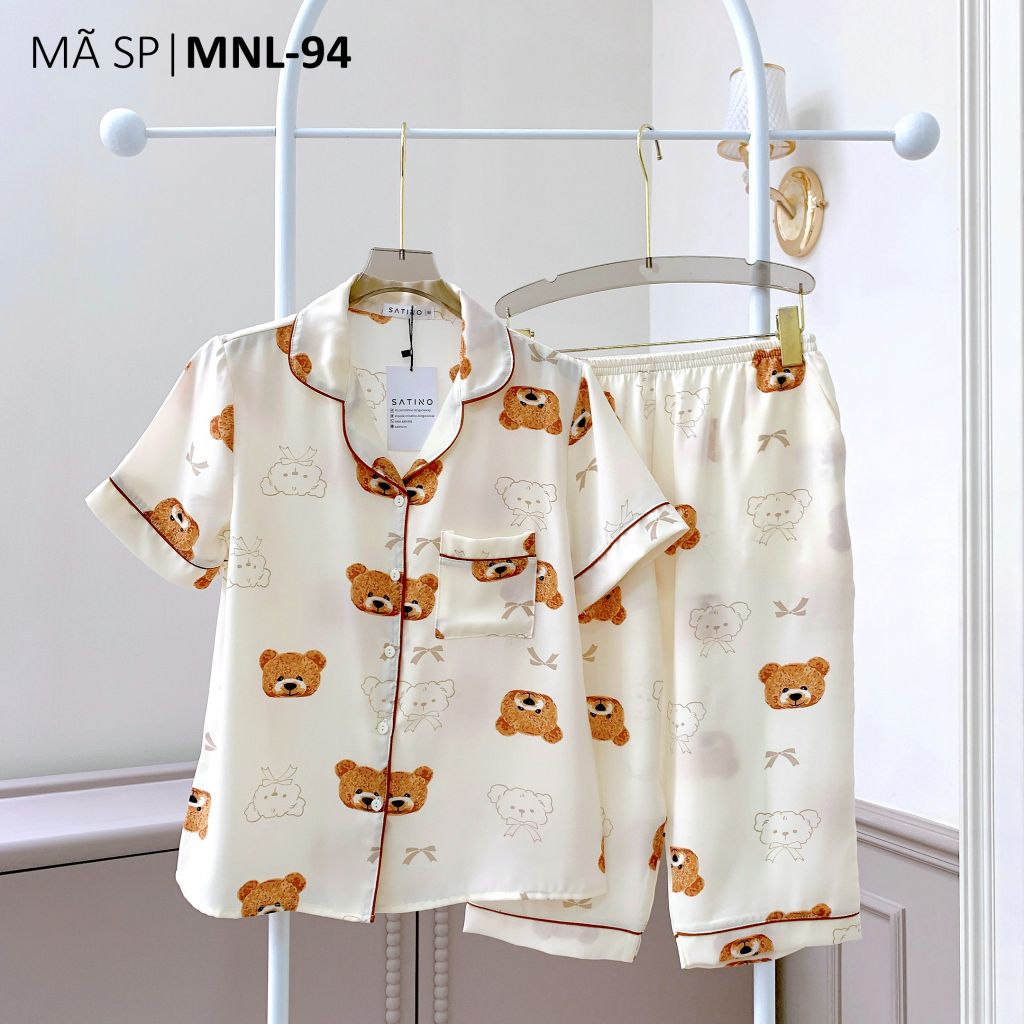 Pijama lụa mango mềm mại, không nhăn Satino TNQL - Beanie Cream