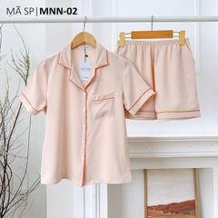 Pijama lụa mango mềm mại, không nhăn Satino màu trơn TNQN - Nude