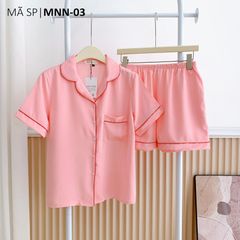 Pijama lụa mango mềm mại, không nhăn Satino màu trơn TNQN - Light Pink