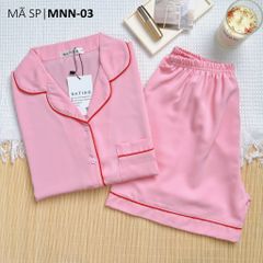 Pijama lụa mango mềm mại, không nhăn Satino màu trơn TNQN - Light Pink