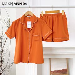 Pijama nữ Lụa Mango màu trơn TNQN Satino - Orange