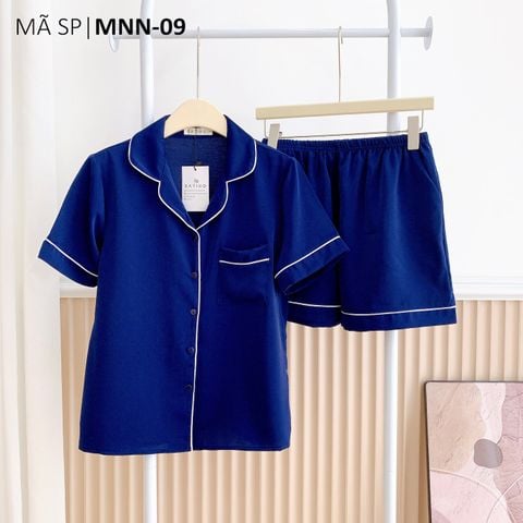 Đồ bộ mặc nhà, đồ ngủ, Pijama nữ Lụa mango Satino màu trơn TNQN - Dark Blue