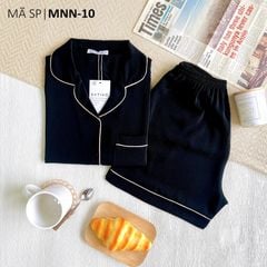 Đồ bộ mặc nhà, đồ ngủ, Pijama nữ Lụa màu trơn TNQN Satino - Black