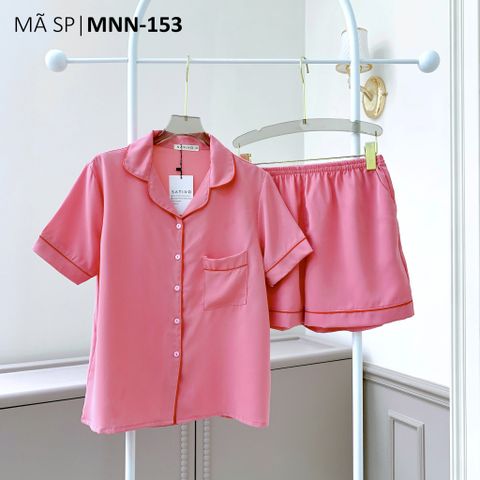 Pijama lụa mango mềm mại, không nhăn Satino màu trơn TNQN - Pink Red