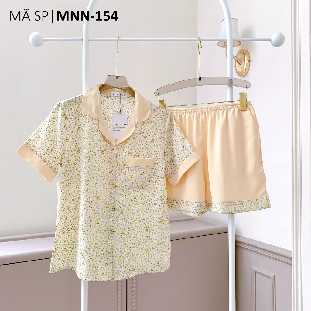 Pijama lụa mango mềm mại, không nhăn Satino TNQN - Vana Cream