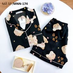 Pijama lụa mango mềm mại, không nhăn Satino TNQN - Honey Black