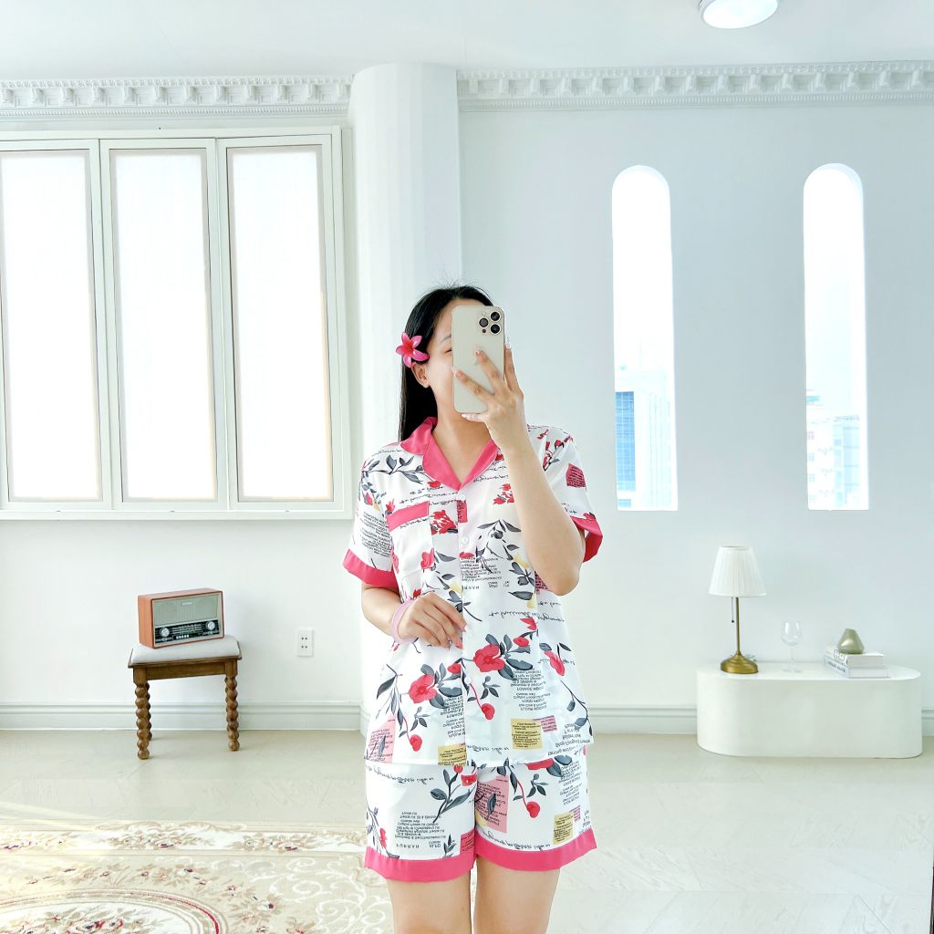 Pijama lụa mango mềm mại, không nhăn Satino TNQN - Wendie Hot Pink