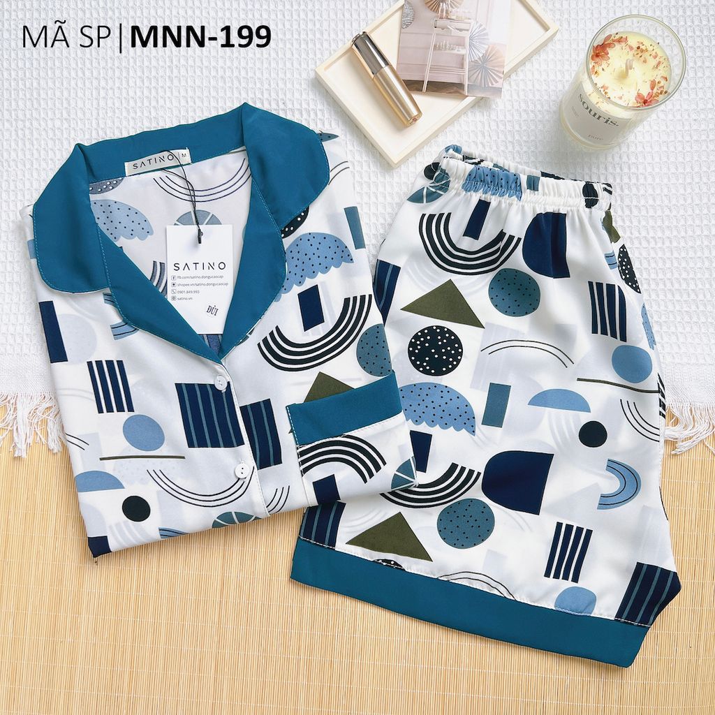 Đồ pijama nữ lụa mango TNQN Satino - Maya Mallard Green