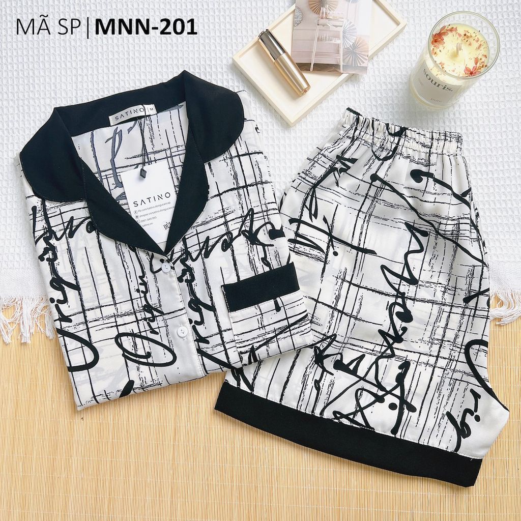 Đồ pijama nữ lụa mango TNQN Satino - Harvey White