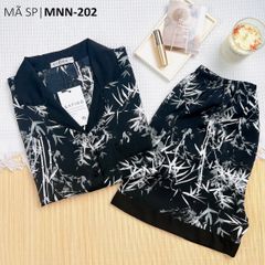 Đồ pijama nữ lụa mango TNQN Satino - Bamboo Black
