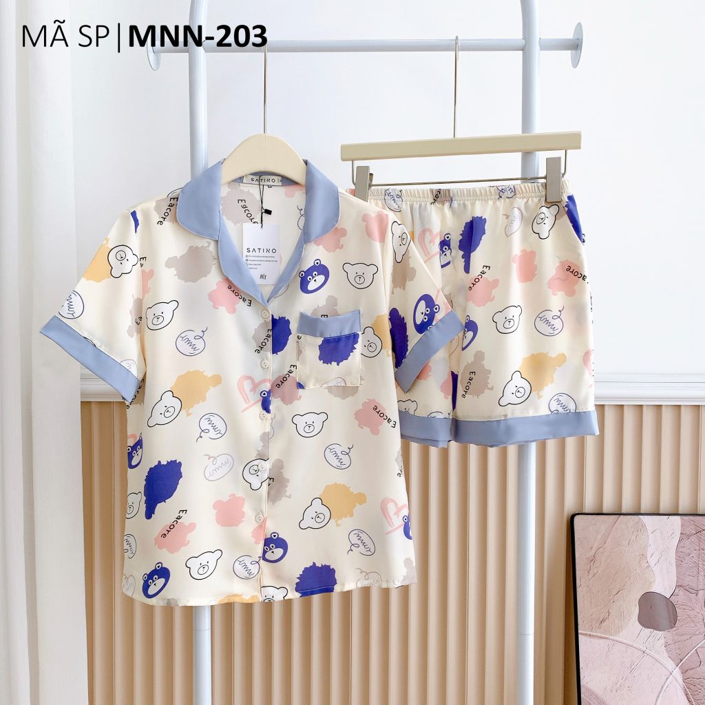 Đồ pijama nữ lụa mango TNQN Satino - Jurin Blue