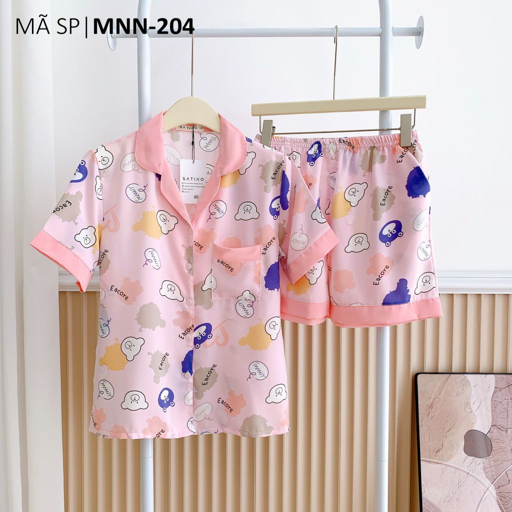 Đồ pijama nữ lụa mango TNQN Satino - Jurin Pink