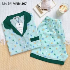 Đồ pijama nữ lụa mango TNQN Satino - Cherry Dark Green