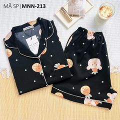 Đồ pijama nữ lụa mango TNQN Satino - Hanni Black