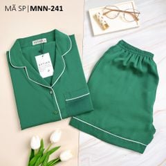 Đồ bộ mặc nhà, đồ ngủ, Pijama nữ Lụa TNQN Satino màu trơn - Dark Green