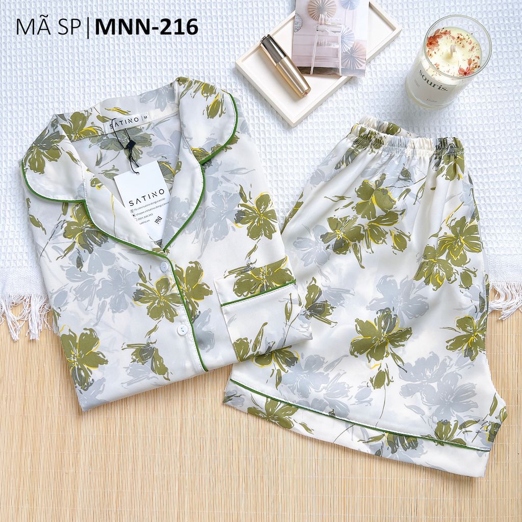 Đồ pijama nữ lụa mango TNQN Satino - Moria Cream