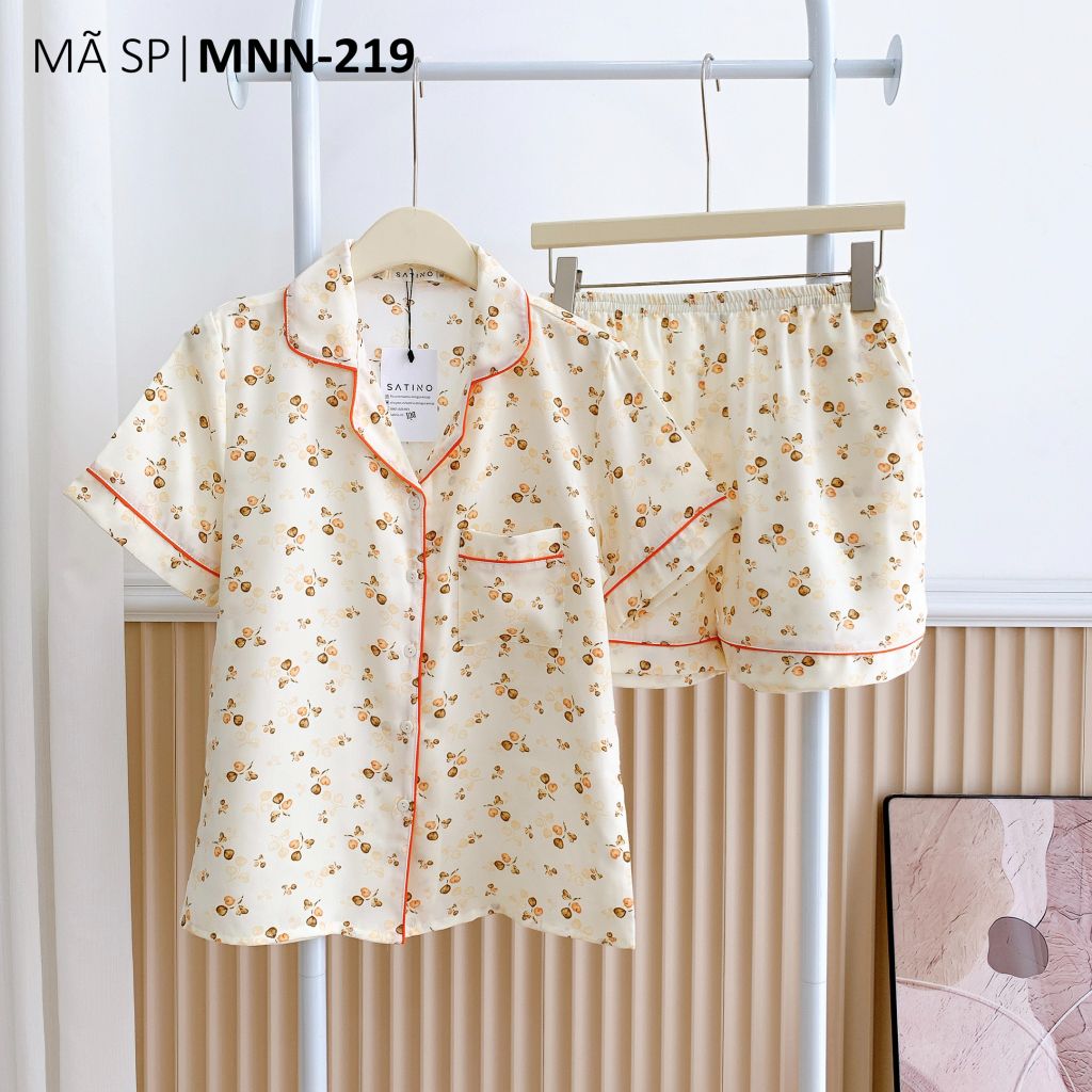 Đồ pijama nữ lụa mango TNQN Satino cổ nhọn - Cami Orange