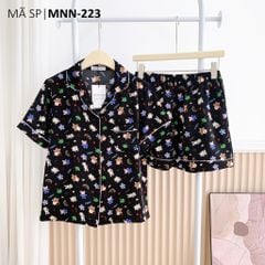 Pijama lụa mango mềm mại, không nhăn Satino TNQN - Jingle Black
