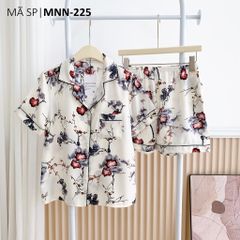 Pijama lụa mango mềm mại, không nhăn Satino TNQN cổ nhọn - Muse Gray
