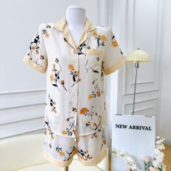 Pijama lụa mango mềm mại, không nhăn Satino TNQN - Grace Cream