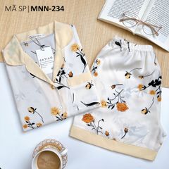 Pijama lụa mango mềm mại, không nhăn Satino TNQN - Grace Cream