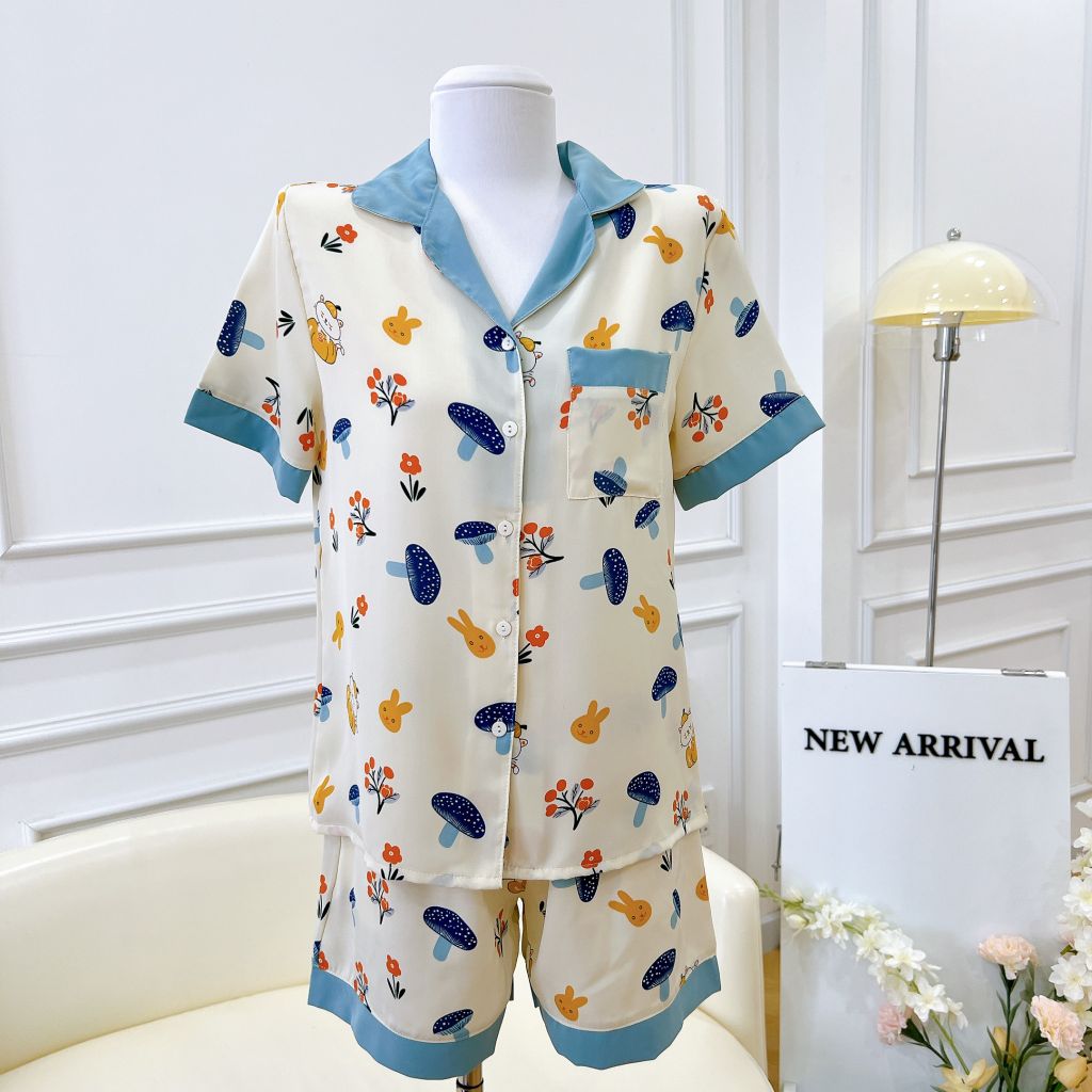 Pijama lụa mango mềm mại, không nhăn Satino TNQN - Anita Cream