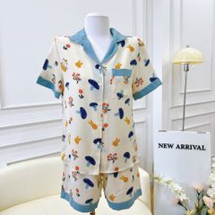 Pijama lụa mango mềm mại, không nhăn Satino TNQN - Anita Cream